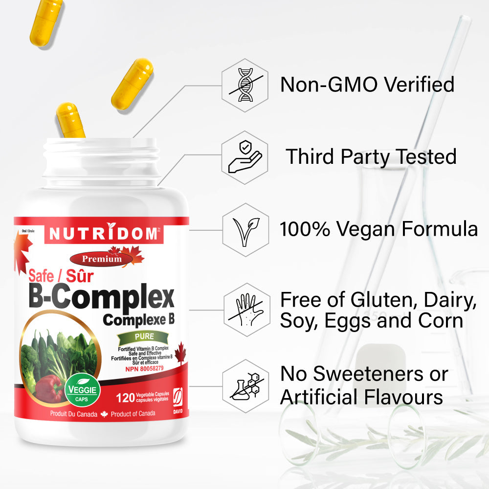 Nutridom Vitamin B-Complex SAFE (120 Veggie Capsules)