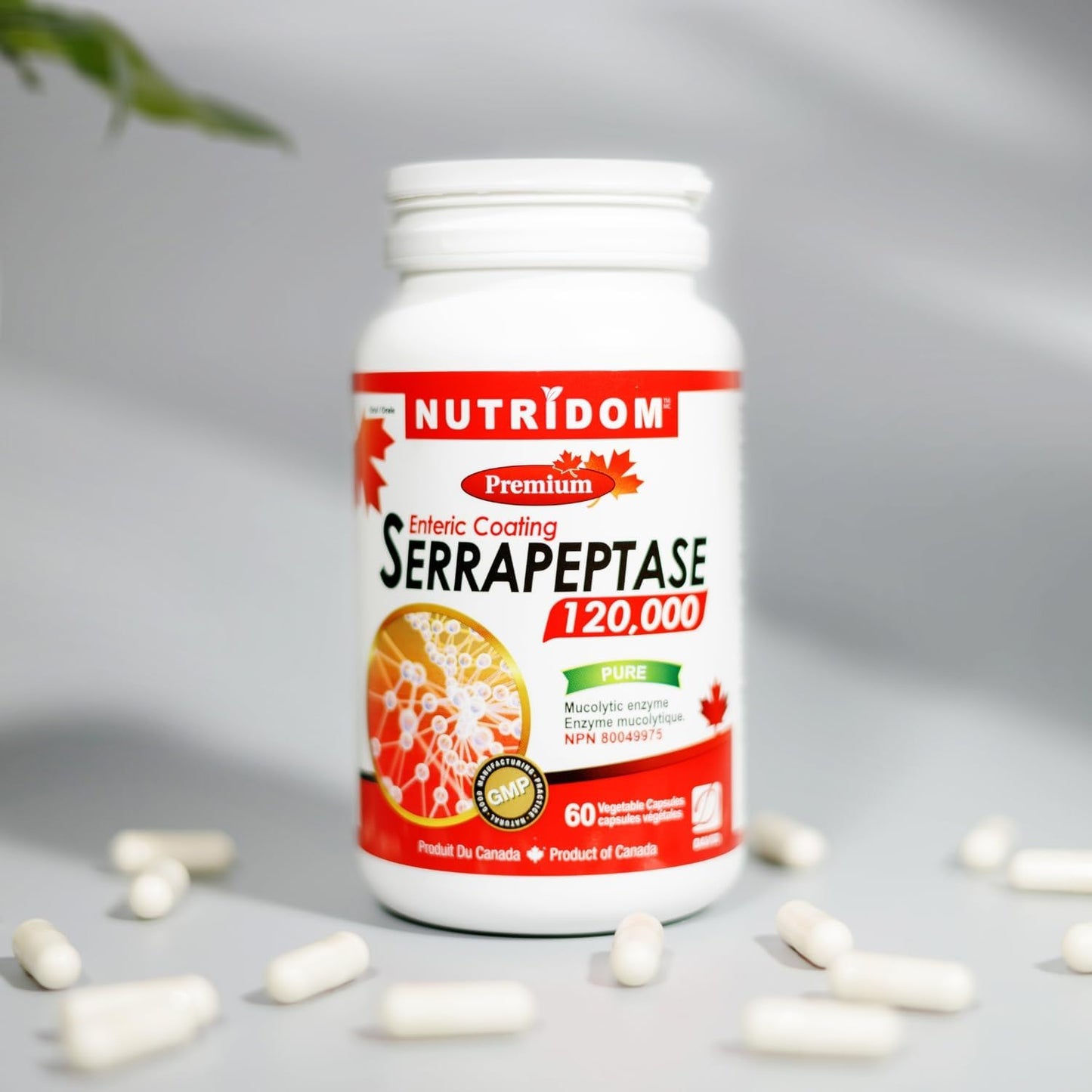 Nutridom Serrapeptase 120,000 SPU (60 Veggie Capsules)