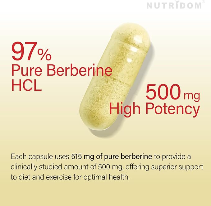 Nutridom Berberine HCL 500mg,120 Veggie Capsules