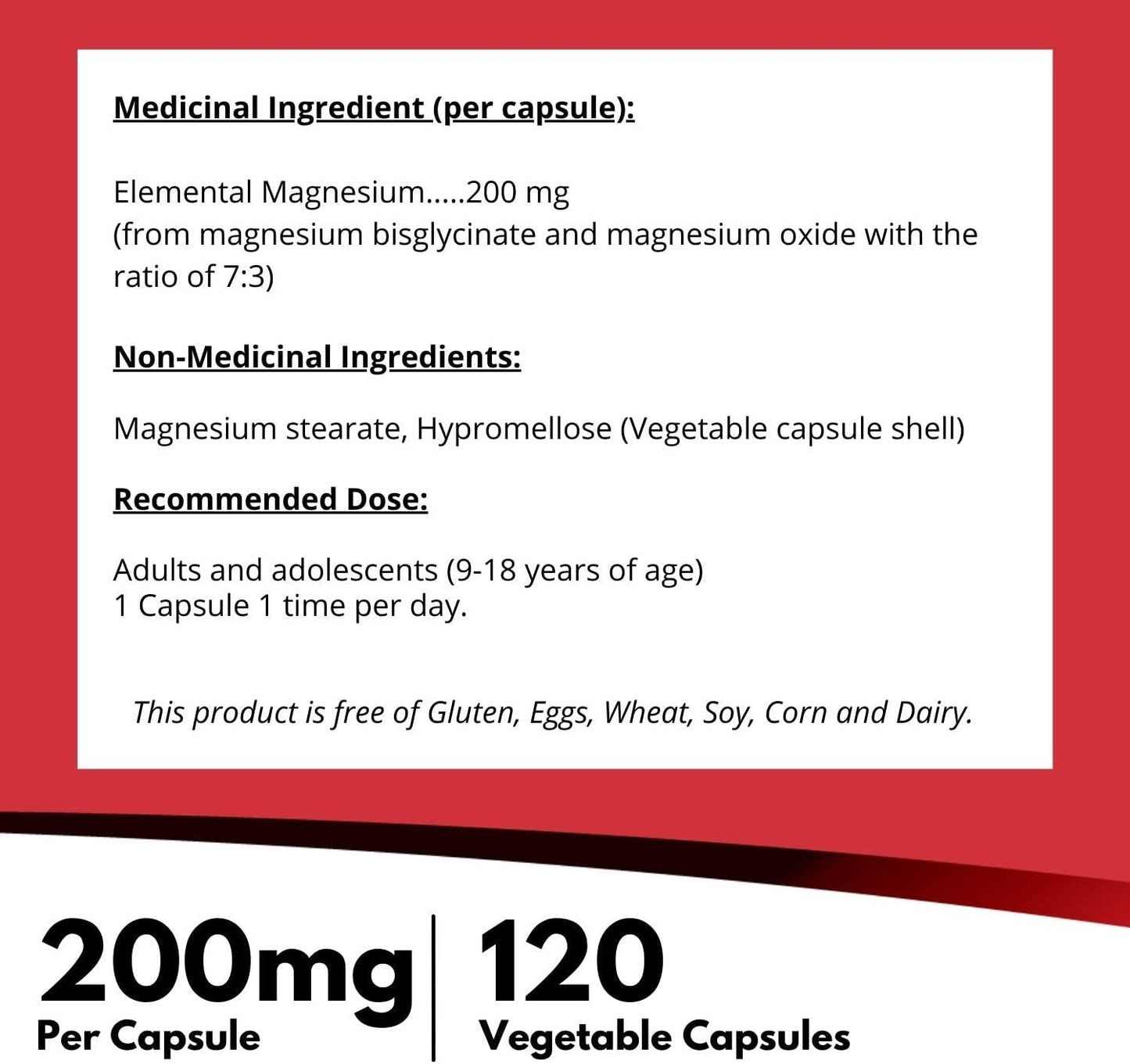 Nutridom Magnesium Bis-Glycinate 200mg 120 V-Capsules