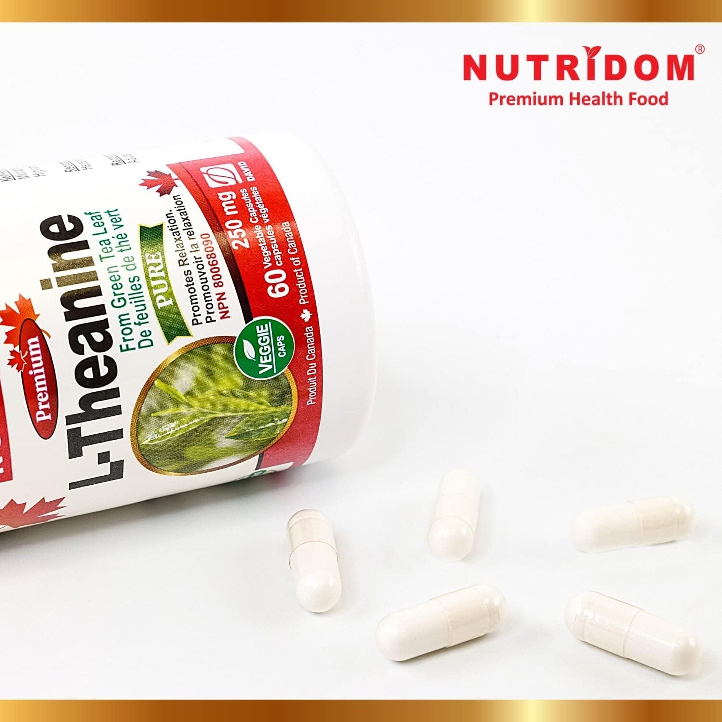 Nutridom L-Theanine 250mg (60 Veggie Capsules)