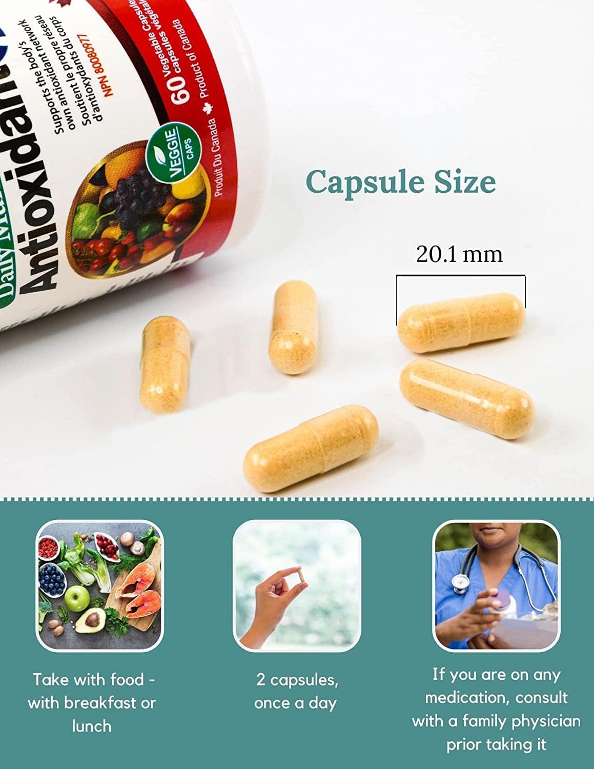 Nutridom Antioxidant-7 (60 Veggie Capsules), Featuring CoQ10, Alpha Lipoic Acid, NAC, Methyl-Vitamin B12, Methyl-Folate, Beta-Carotene, Vitamin C, Vitamin B6, Vitamin E & Selenium