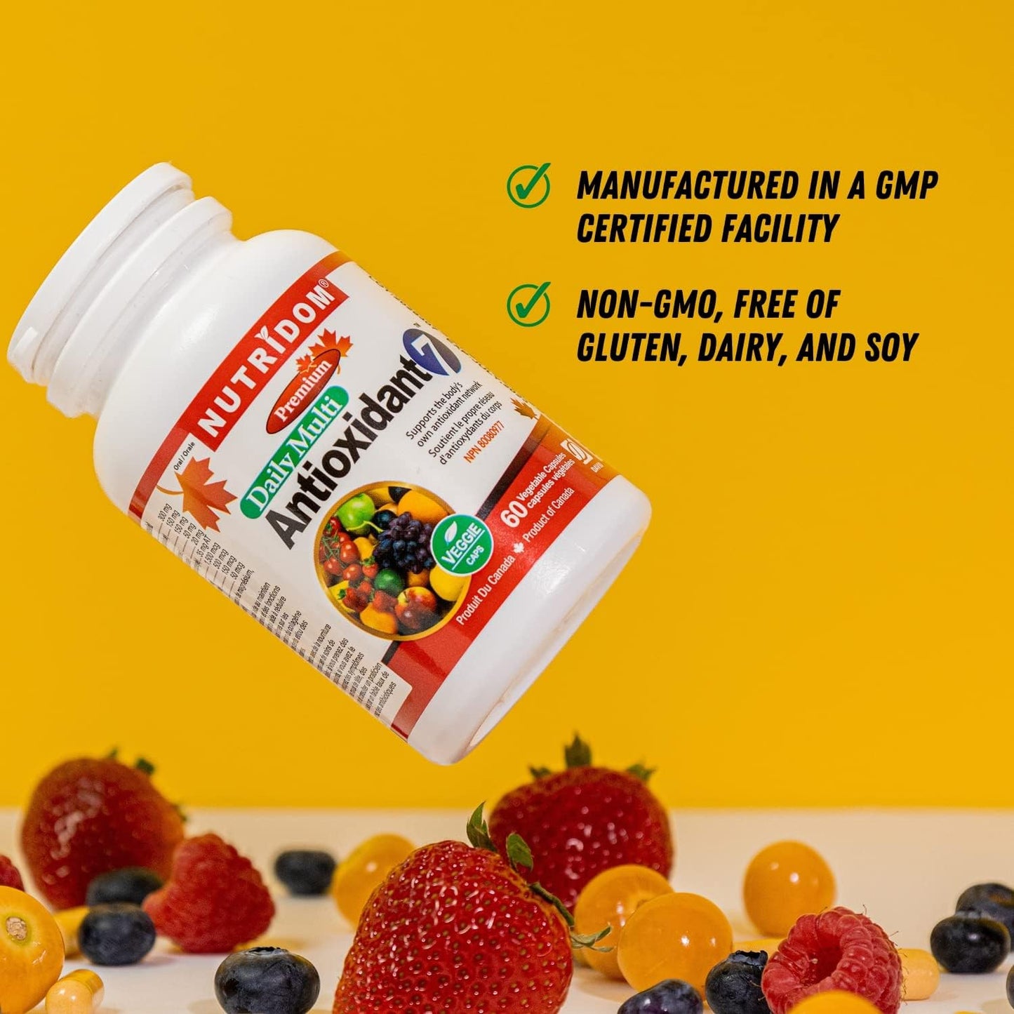 Nutridom Antioxidant-7 (60 Veggie Capsules), Featuring CoQ10, Alpha Lipoic Acid, NAC, Methyl-Vitamin B12, Methyl-Folate, Beta-Carotene, Vitamin C, Vitamin B6, Vitamin E & Selenium