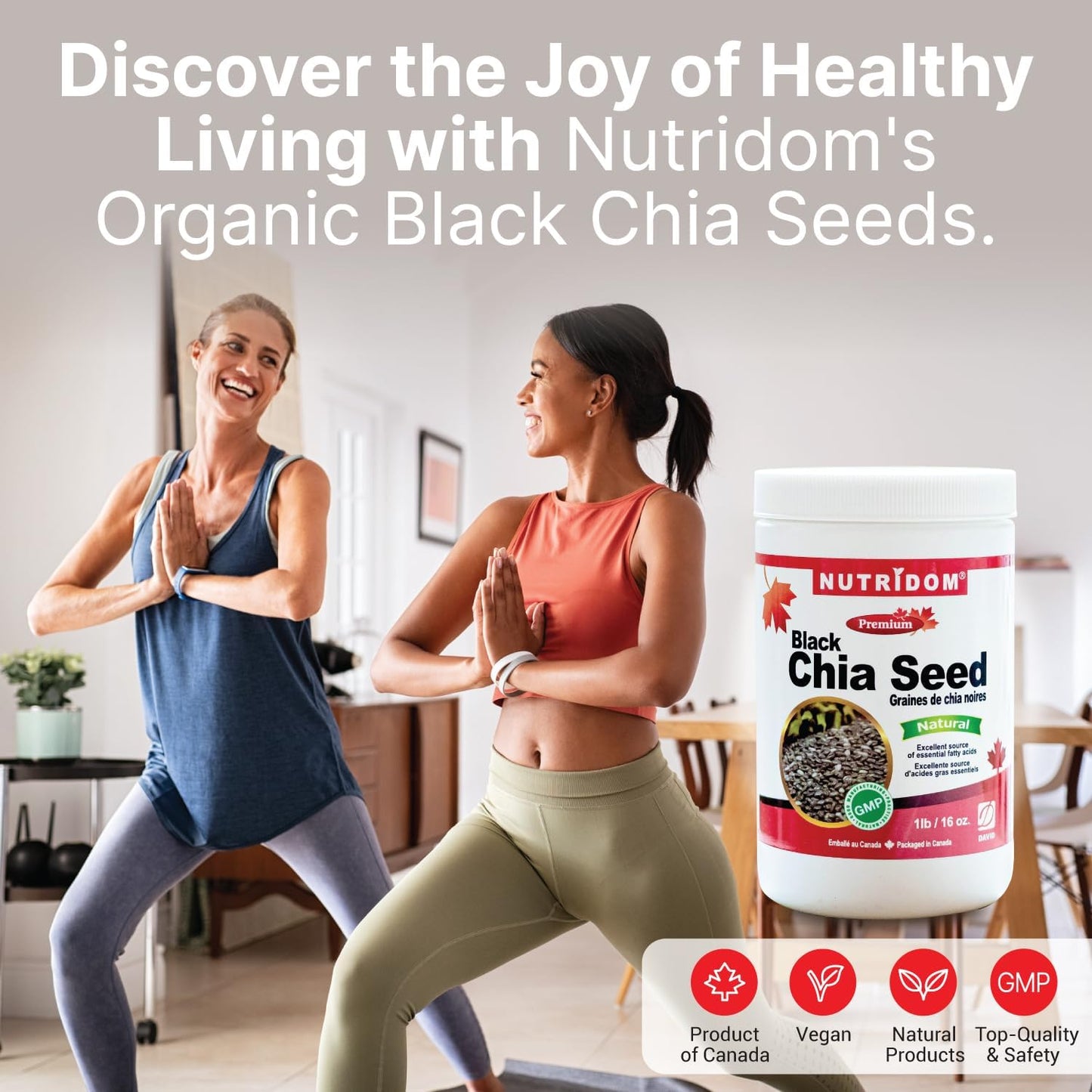 Nutridom Black Chia Seed, Organic (1 lb)