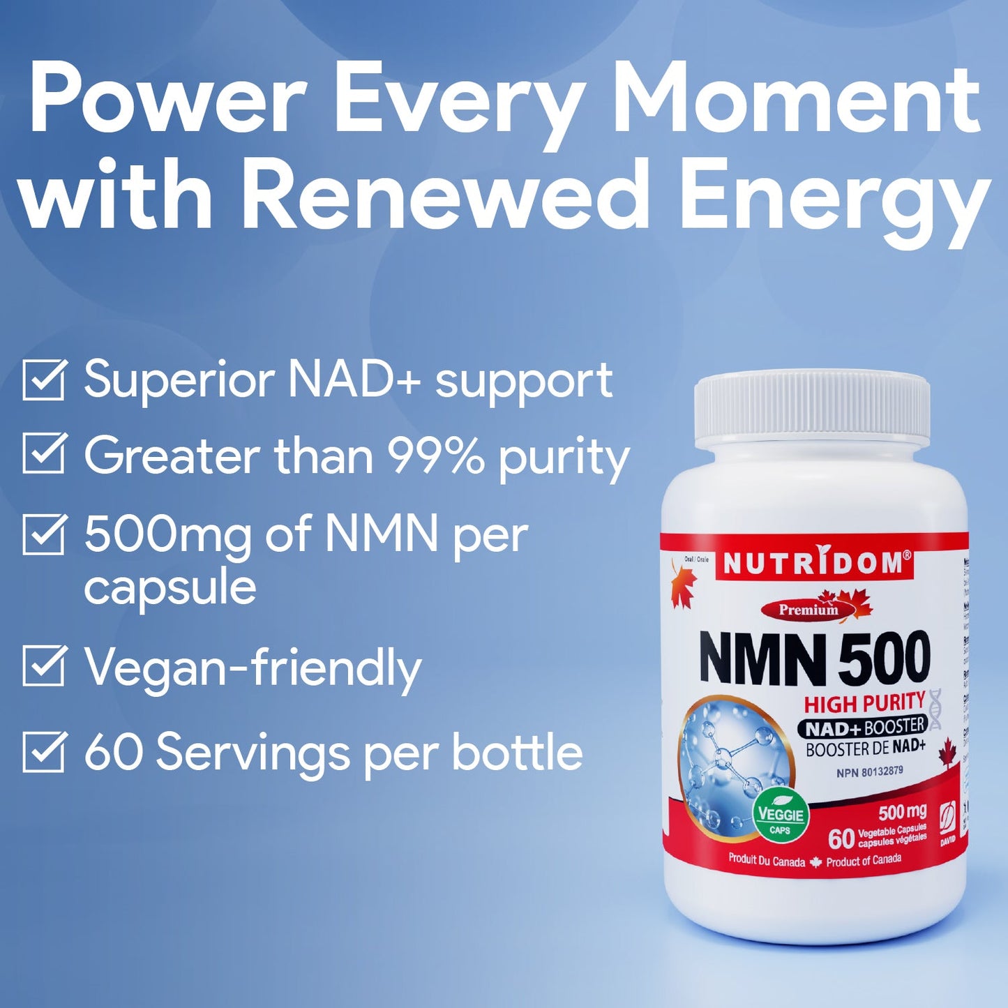 Nutridom NMN 500mg, Nicotinamide Mononucleotide