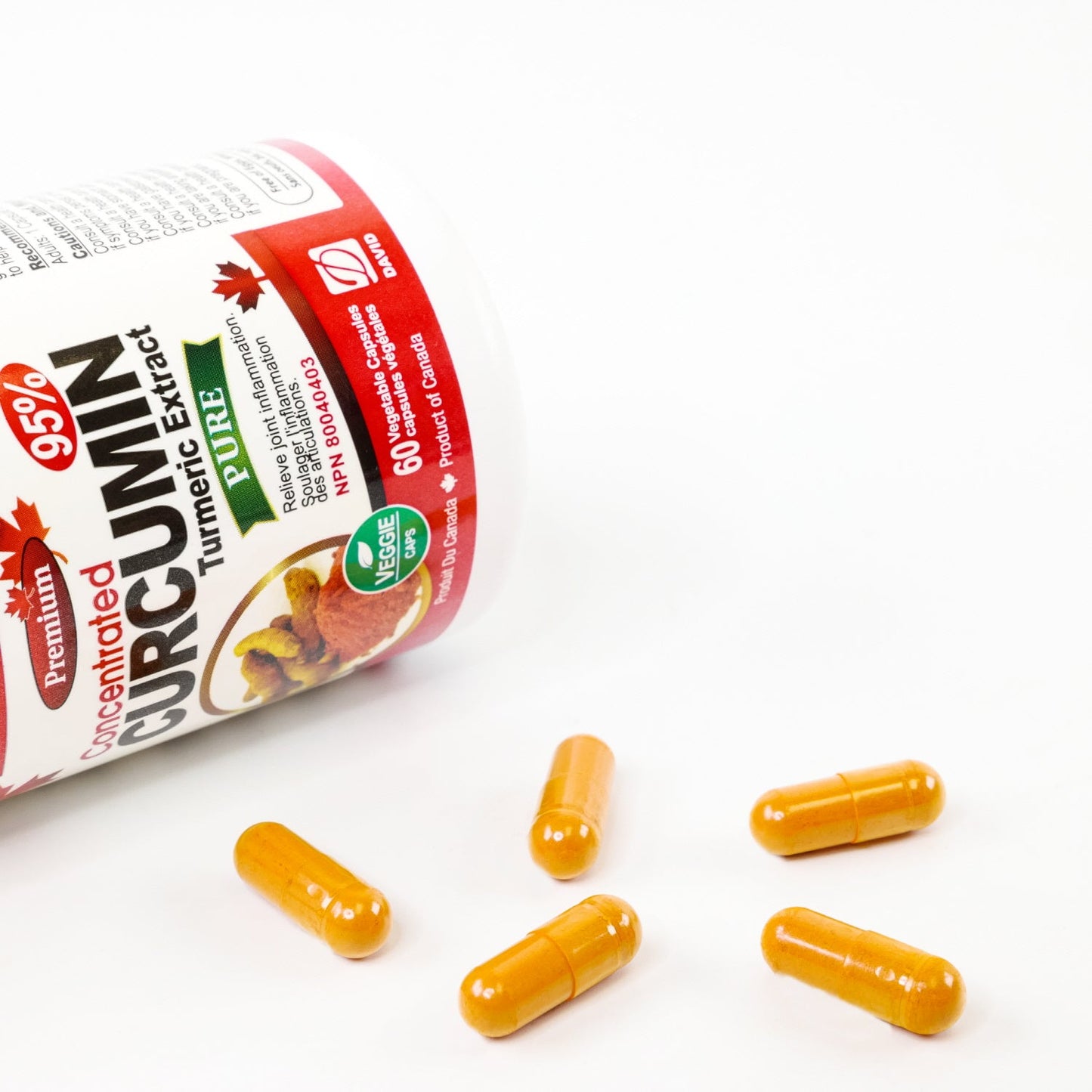 Nutridom Turmeric Curcumin 400mg, 95% Curcuminoids (60 Veggie Capsules)
