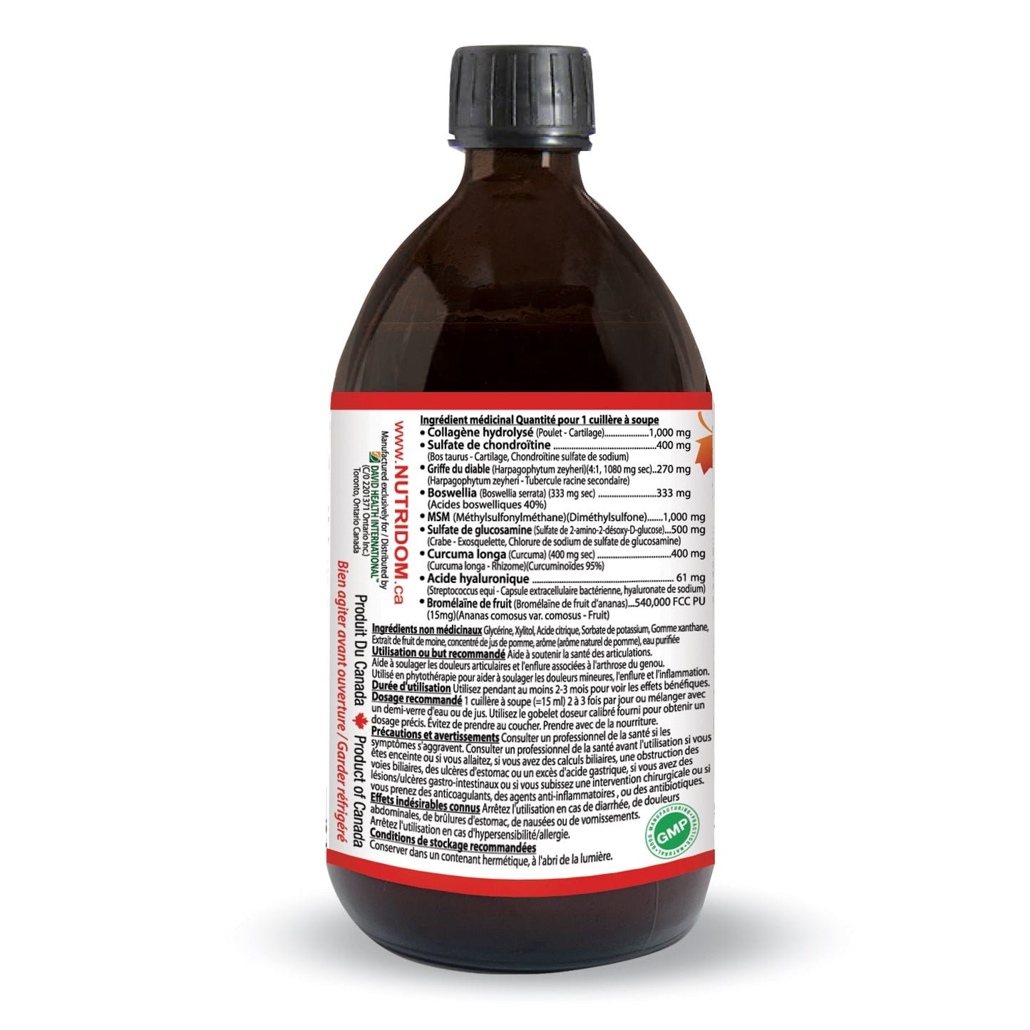 Nutridom Joint Plus EZ Flex Liquid (450ml), Featuring Hydrolyzed Collagen, Chondroitin, Devil's Claw, Boswellia Serrata, MSM, Glucosamine, Curcumin, Hyaluronic Acid & Bromelain