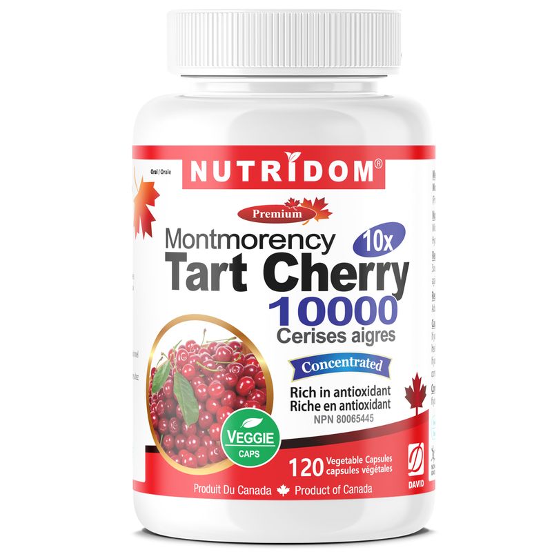 Nutridom Montmorency Tart Cherry 10X 500mg (5,000mg QCE)(120 Veggie Capsules)