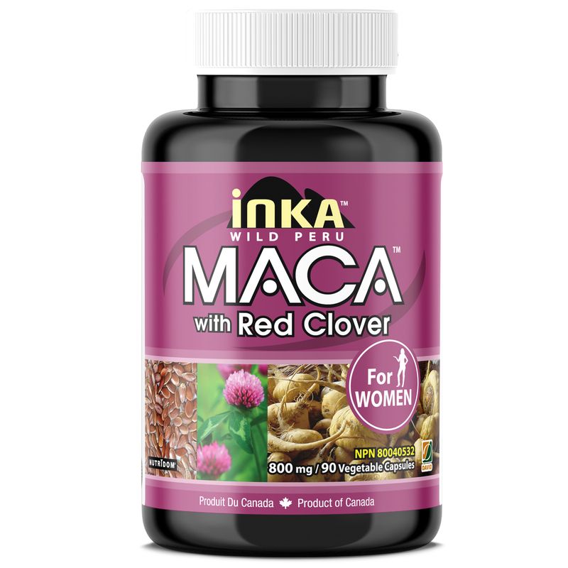 InkaMaca Gelatinized Maca with Red Clover for Women (90 Capsules)