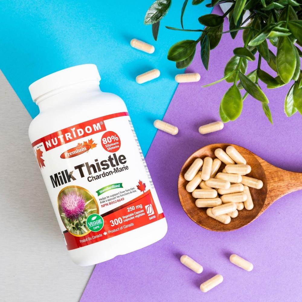 Nutridom Milk Thistle 250mg, 80% Silymarin (300 Veggie Capsules)