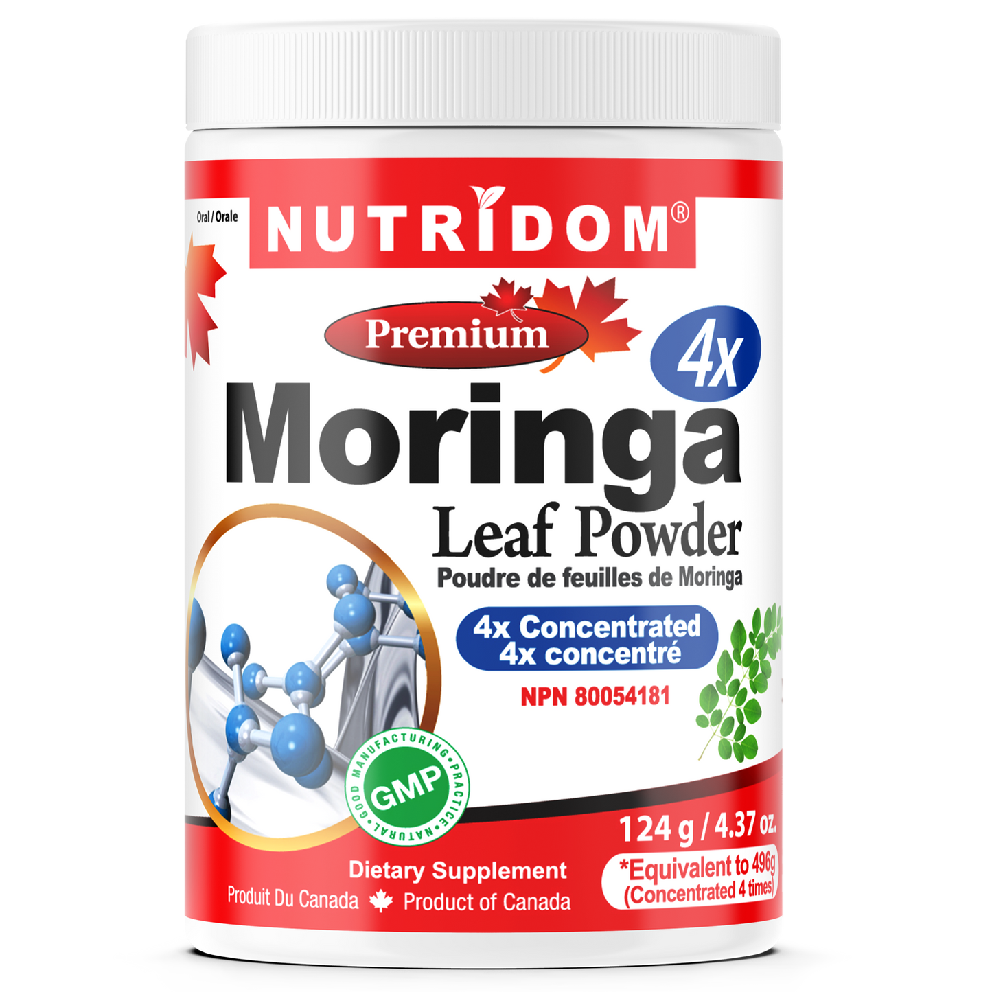Nutridom Moringa Leaf Extract 4:1 Powder (124g)