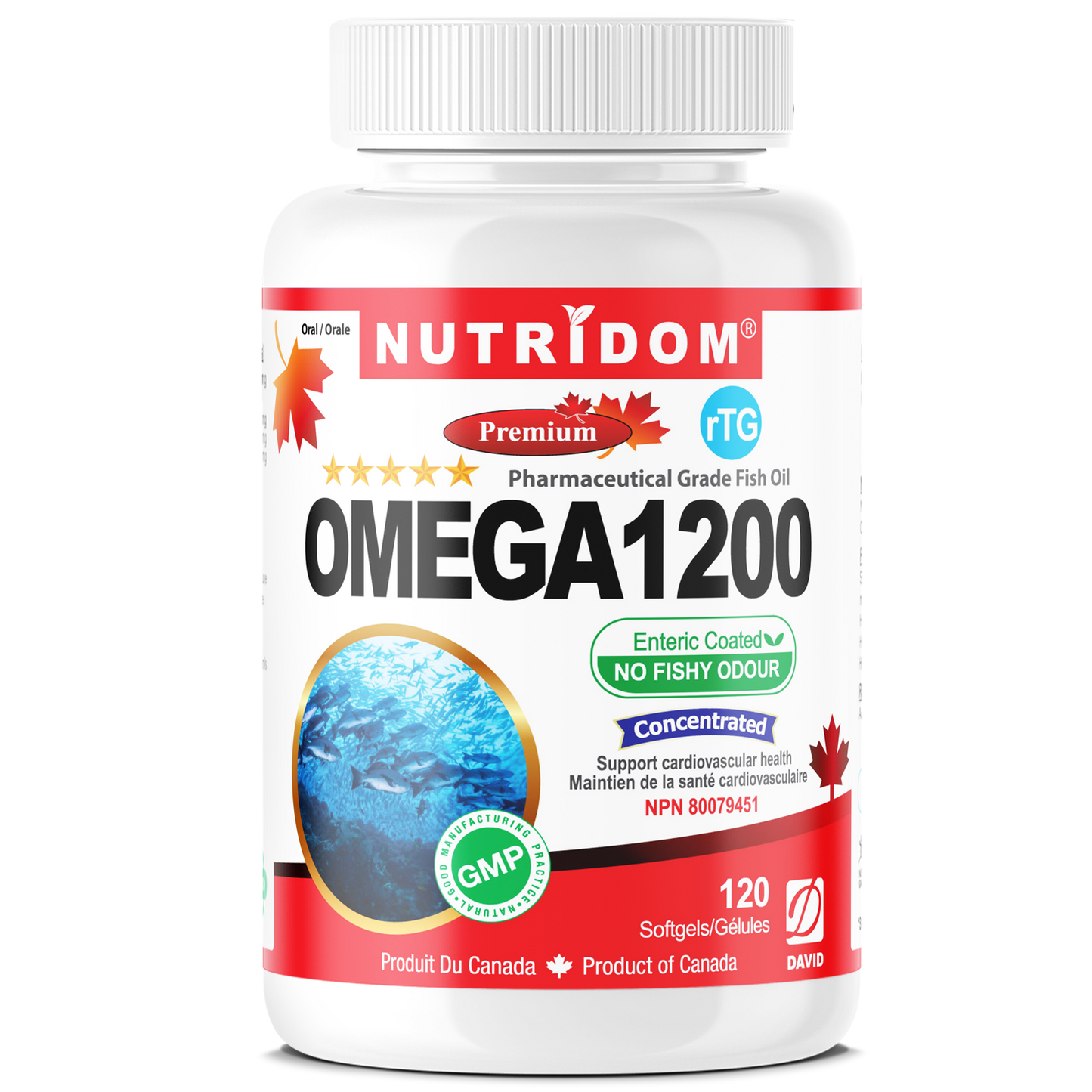 Nutridom Omega 1200, Fish Oil, 120 Soft gels