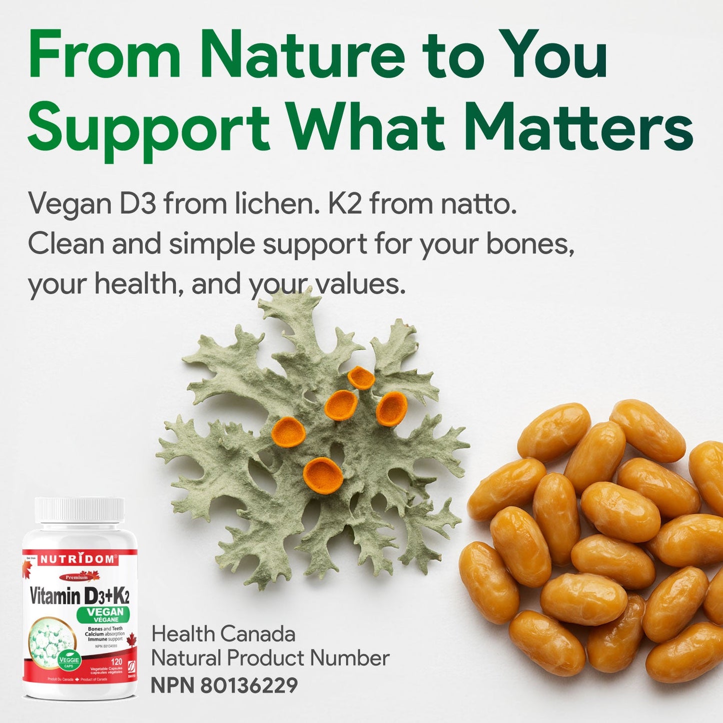 Nutridom Vitamin D3+K2 Vegan 120 Vcaps