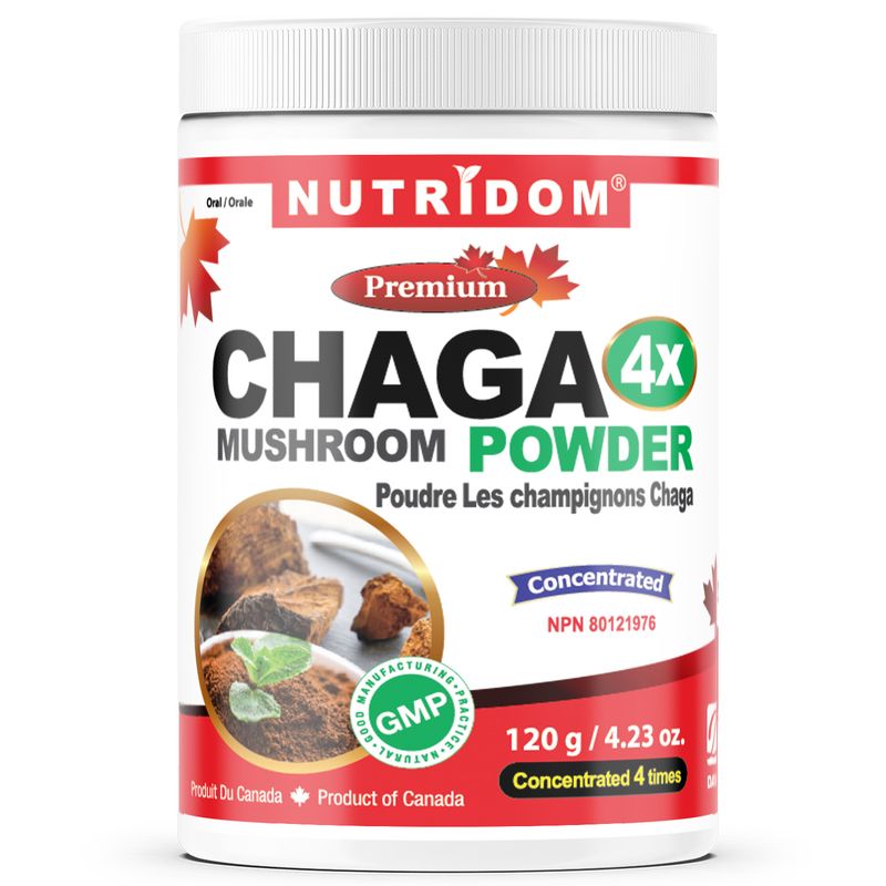 Nutridom Chaga Mushroom 4X Extract Powder (120 Grams)