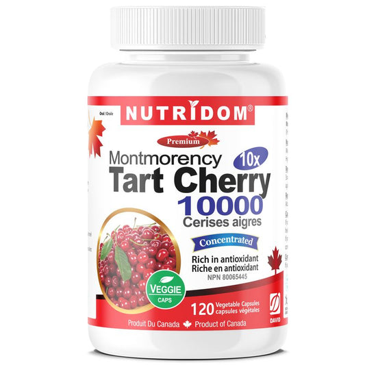 Nutridom Montmorency Tart Cherry 10X 500mg (5,000mg QCE)(120 Veggie Capsules)