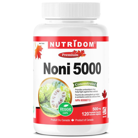 Nutridom Organic Noni 500mg (2,500mg QCE) (120 Veggie Capsules)