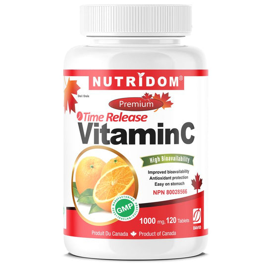 Nutridom Timed-Release Vitamin C 1,000mg with Citrus Bioflavonoids & Rose hip (120 Tablets)