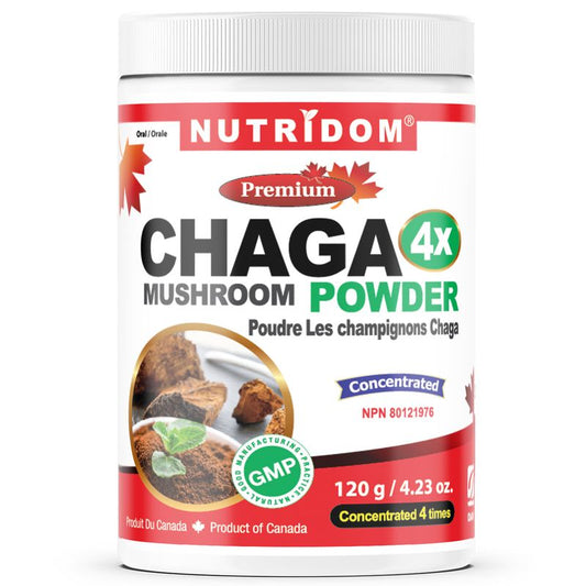 Nutridom Chaga Mushroom 4X Extract Powder (120 Grams)