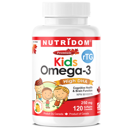 Nutridom Kids Omega-3 High DHA Chewable 120 Softgels