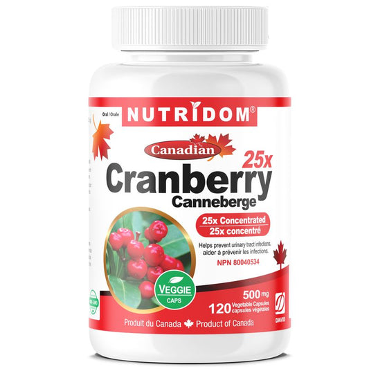 Nutridom Canadian Cranberry 500mg (12,500mg QCE) (120 Veggie Capsules)